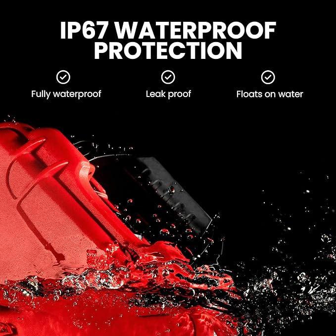 NANUK 920 Waterproof First Aid Box Empty – Durable, Medical First Aid Organizer Case, IP67-Rated, Dustproof, Impact-Resistant, and Floats (7.4" x 4.9" x 3.1") – Red