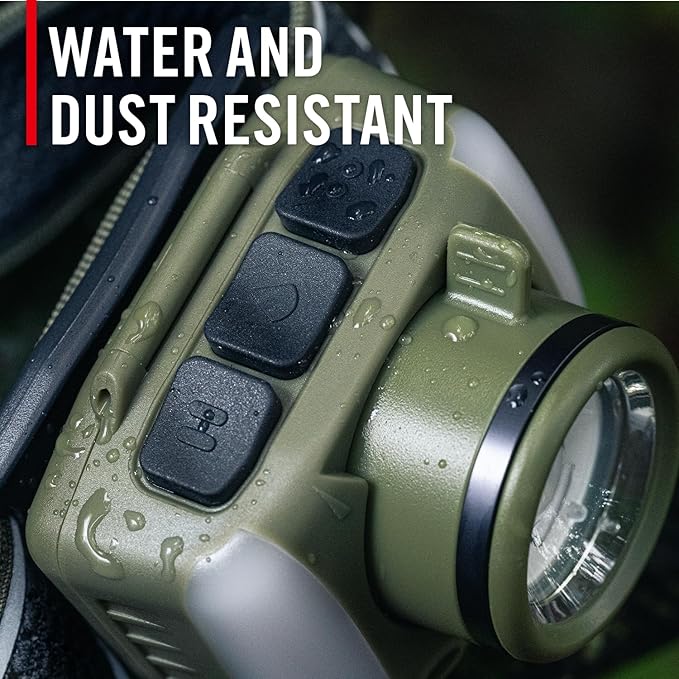 Coast FL95R 1250 Lumen Rechargeable Plus LED Headlamp with Green, Red and Area Light Modes and Glide Focus