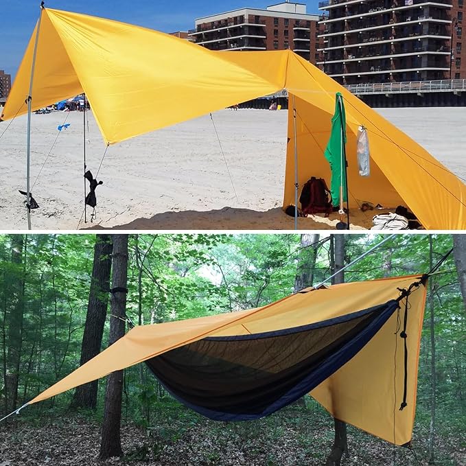 Azarxis Waterproof Camping Tent Tarp Hammock Rain Fly Footprint Ground Cloth Shelter Sunshade Beach Picnic Blanket Mat for Outdoor Camping Park Lawn