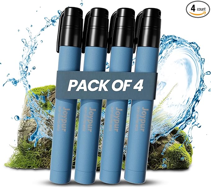 Portable Water Filter Straw Survival, Essential Camping & Hiking Gear, Water Purification Straw for Travel, Biking and Emergency Preparedness