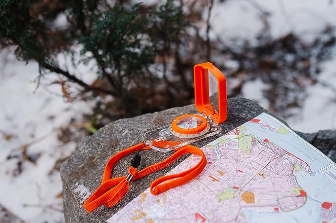 Boy Scout Sighting Compass - Adjustable Declination Mirror, Compass Base Plate, Orienteering & Hiking Navigation - Military Grade, Backpacking & Camping Tool