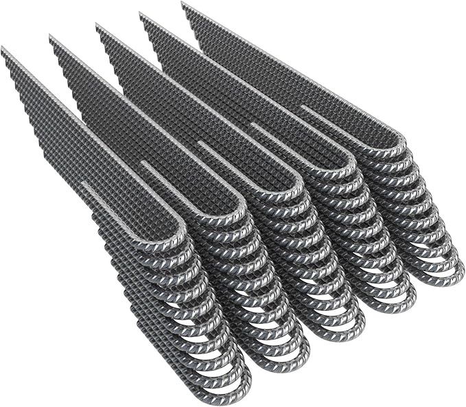 Vodaland Rebar Stakes J Hook Extra Heavy Duty 1/4 inch Coated Steel Ground Anchors with Chisel Point End (10)
