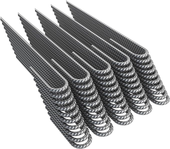 Vodaland Rebar Stakes J Hook Extra Heavy Duty 1/4 inch Coated Steel Ground Anchors with Chisel Point End (50)