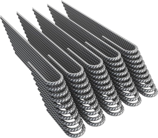 Vodaland Rebar Stakes J Hook Extra Heavy Duty 1/4 inch Coated Steel Ground Anchors with Chisel Point End (50)