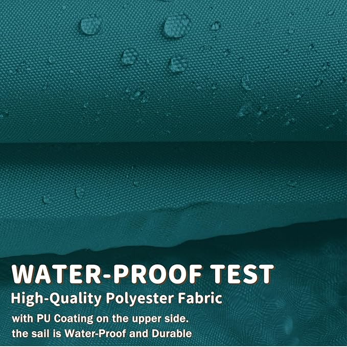 LOVE STORY Waterproof 8'x10' Rectangle Turquoise Blue Sun Shade Sail Cannoy UV Resistant for Outdoor Patio Garden Backyard (We Make Custom Size)