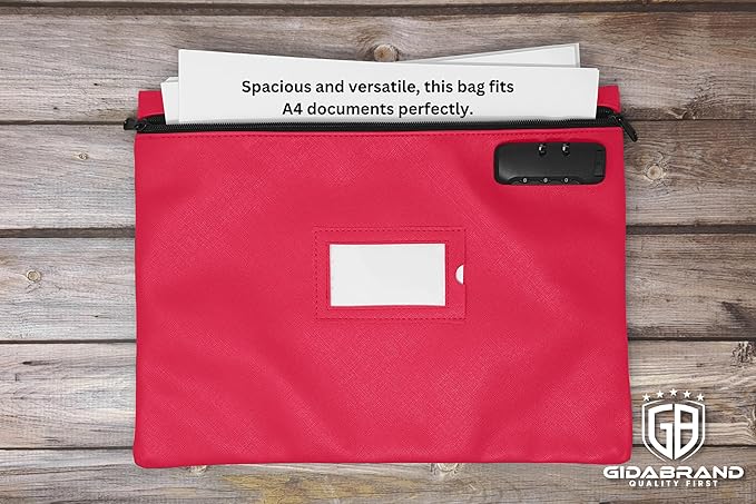 Pink Notary Bag | 14x11 inch | Locking Zipper Case for Notary Kit, Stamp, Embosser, Ink Pad, and Valuables