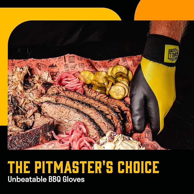 Hey Grill Hey Pitmaster Gloves | BBQ Gloves | Heat Protection up to 500°F or 260°C | High Temp Resistance | Fireproof Glove for Grilling Smoking Barbecue | Washable Mitts | Waterproof | Size - XL
