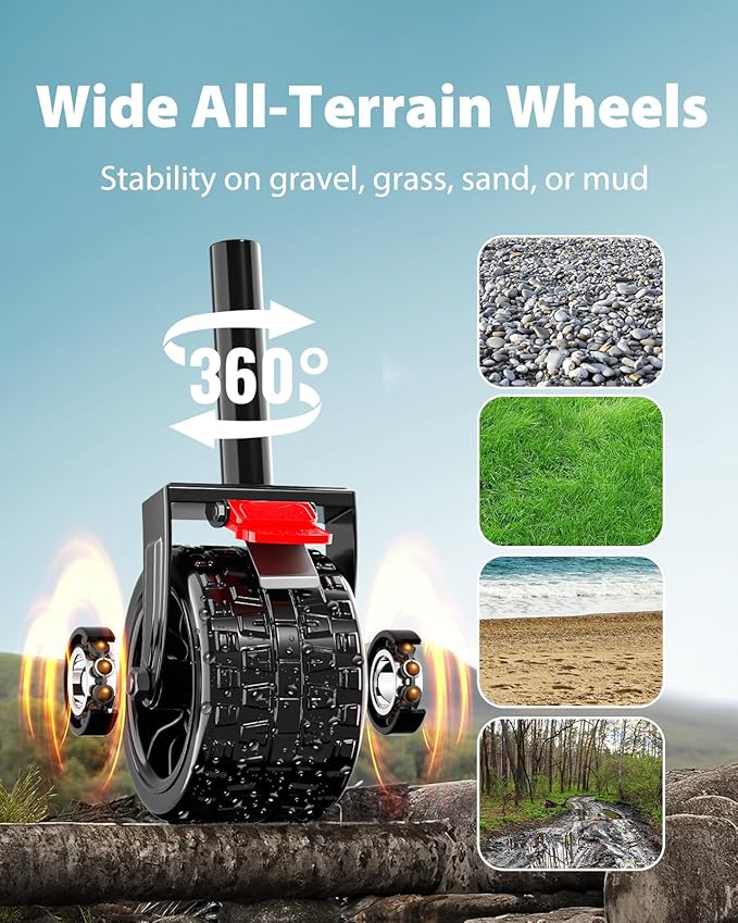 300L Large Wagons Carts Foldable, Heavy-Duty Collapsible Wagon Cart with All-Terrain Wheels, 440 lbs Capacity, Compact Folding Wagon for Camping, Beach, Sports, and Outdoor Hauling