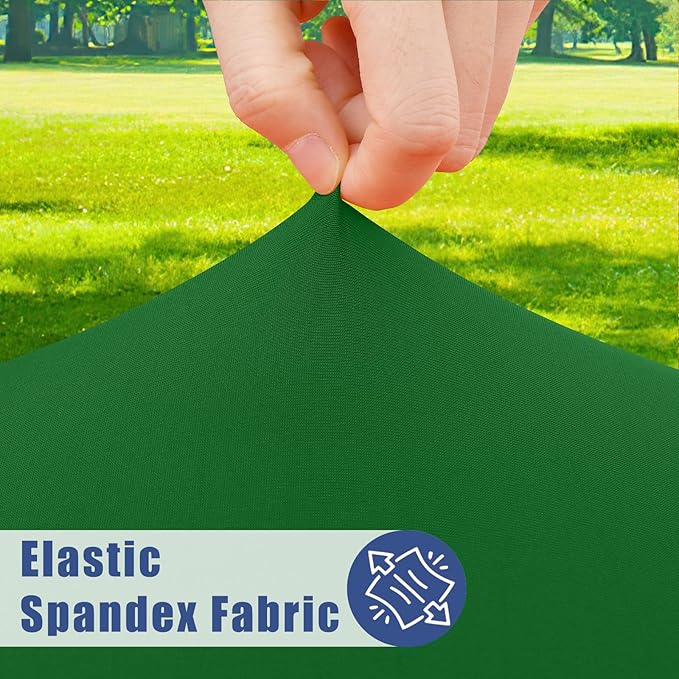 Spandex 5 Foot Rectangle Table Cloth 2 Pack, Elastic Fitted Tablecloths for Picnic, Stretch Washable Patio Table Cover for Outdoor, Camping, Banquet and Parties (Emerald Green, 30"x60")