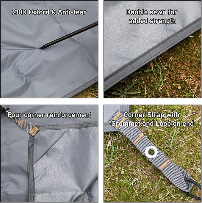 Hikeman Tent Footprint - Waterproof Camping Tarp, Heavy Duty Tent Floor Saver, Ultralight Ground Sheet Mat for Hiking, Backpacking, Hammock, Beach - Storage Bag Included(PU3000mm,300 * 300CM)