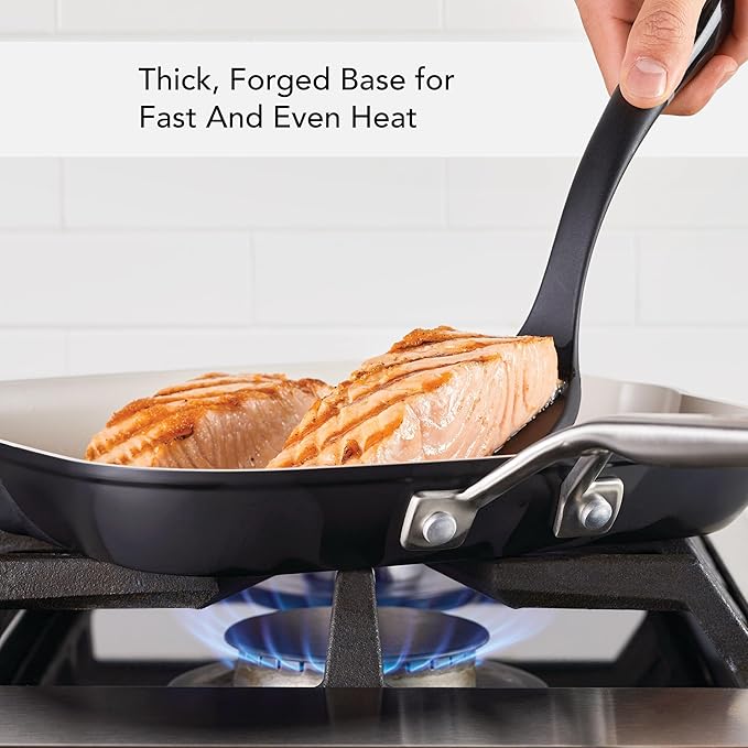 KitchenAid Hard Anodized Ceramic Nonstick Grill Pan/Griddle, Square, 11.25 Inch, Matte Black