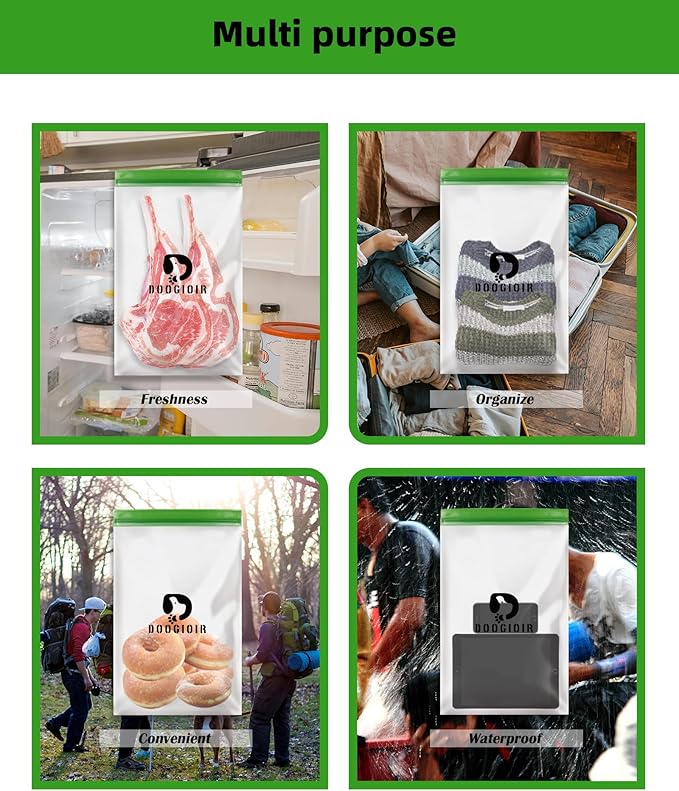 Odor Proof Storage Bags - 12ｘ20 Inch Double Seal Odor Barrier Storage Bags for Backpacking, Camping and Household, Lock in Odors Keep Contents Fresh and Waterproof, Reusable Odor Proof Bags (2 Pack)