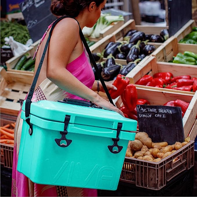 Viva 14QT On-The-Go Personal Portable Hard Cooler Ice Chest | Everyday, Beach, Sports, Gatherings, Groceries/Market