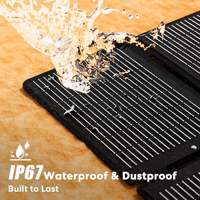 100W Portable Foldable Folding Solar Panels, IP67 Waterproof for Camping, Outdoor Power Supply, Compact 8-Fold Design with MC-4 Output, High-Efficiency Charging for Devices