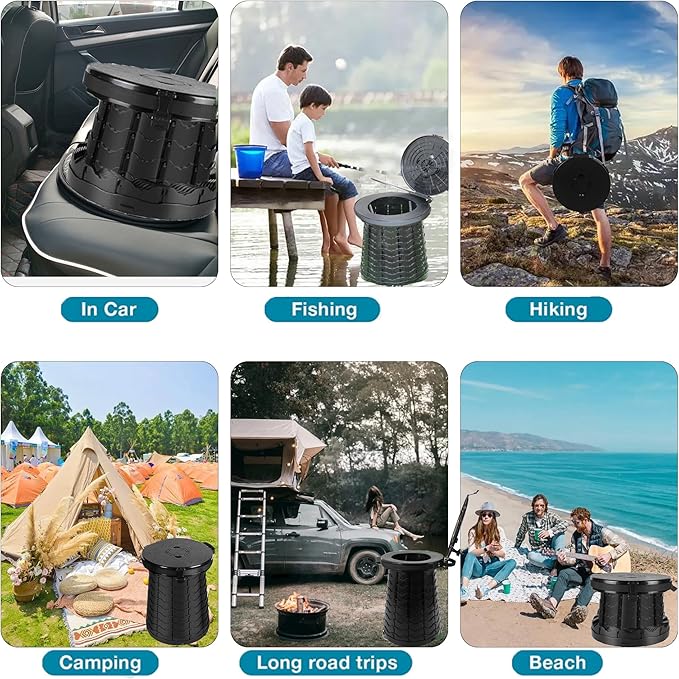 ALEVMOOM XXL Portable Toilet for Camping,880lbs Capacity,19.7" H Adjustable Portable Toilet with 7 Garbage Bags,Porta Potty for Adults,Collapsible Luggable Loo for Camping/Travel/Hiking/Car