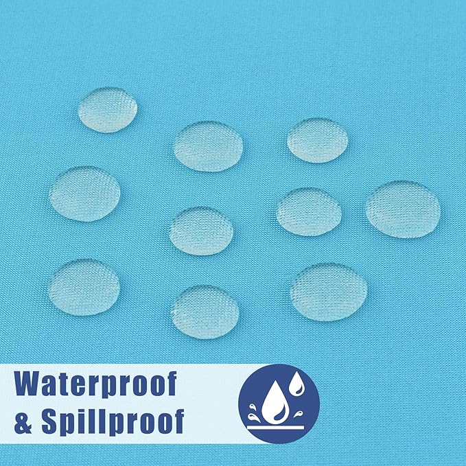 Spandex Picnic Table Cloth 2 Pack, Elastic Fitted Tablecloths for 5 Foot Rectangle Tables, Stretch Washable Patio Table Cover for Outdoor, Camping, Banquet and Parties (Blue Mist, 30"x60")