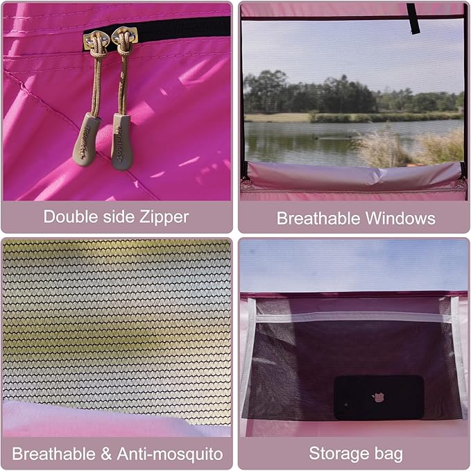 Vidalido Outdoor Camping Shower Tent Easy Setup Privacy Tent Changing Room Portable Camp Shower Tents for Camping with Floor, Waterproof Privacy Shelters Camping Toilet Tent