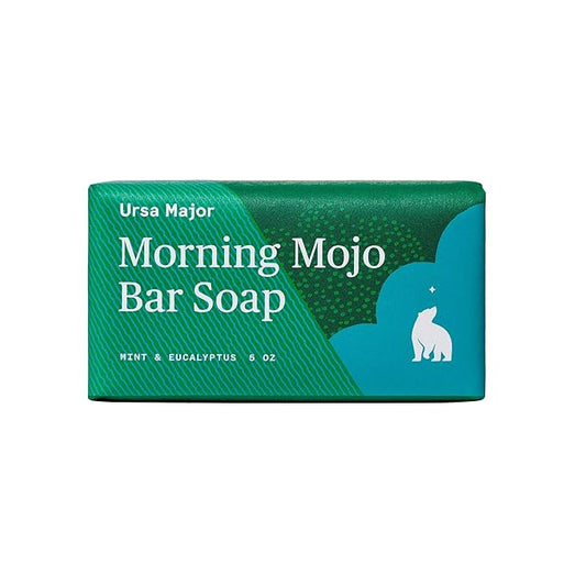 Ursa Major Natural Bar Soap | Morning Mojo Bar Soap | Exfoliating Soap with Peppermint, Eucalyptus and Rosemary | Formulated for Men and Women | 5 ounces