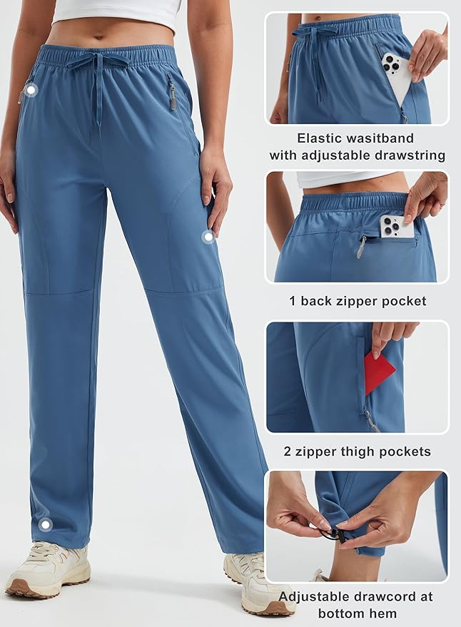 Libin Women's Hiking Pants Lightweight Quick Dry Cargo Pants Casual Safari Work Travel Clothes Petite/Regular/Tall