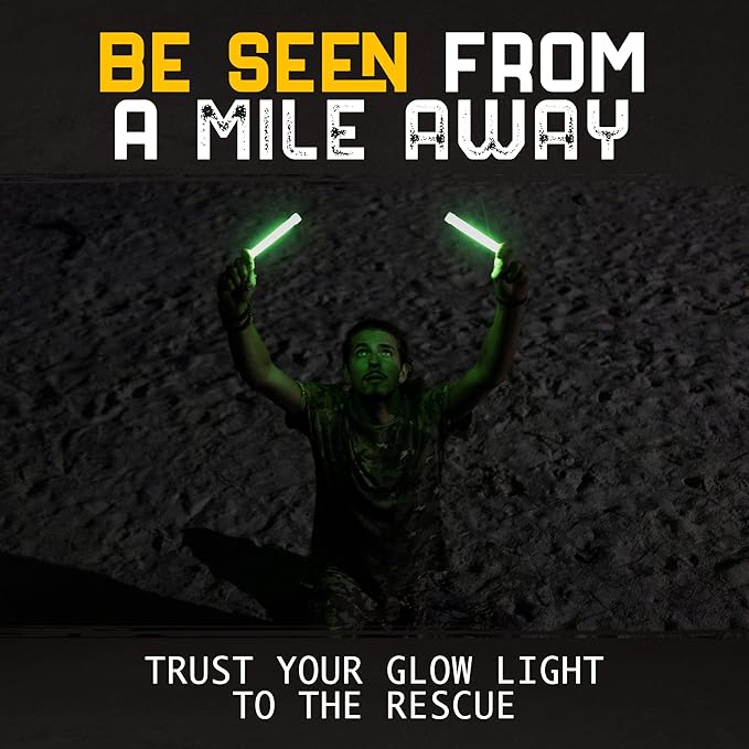 30 Ultra Bright Glow Sticks in Bulk - Multi Use Glowsticks for Parties, Camping, Emergency Light and Survival Kit with 12 Hours Duration