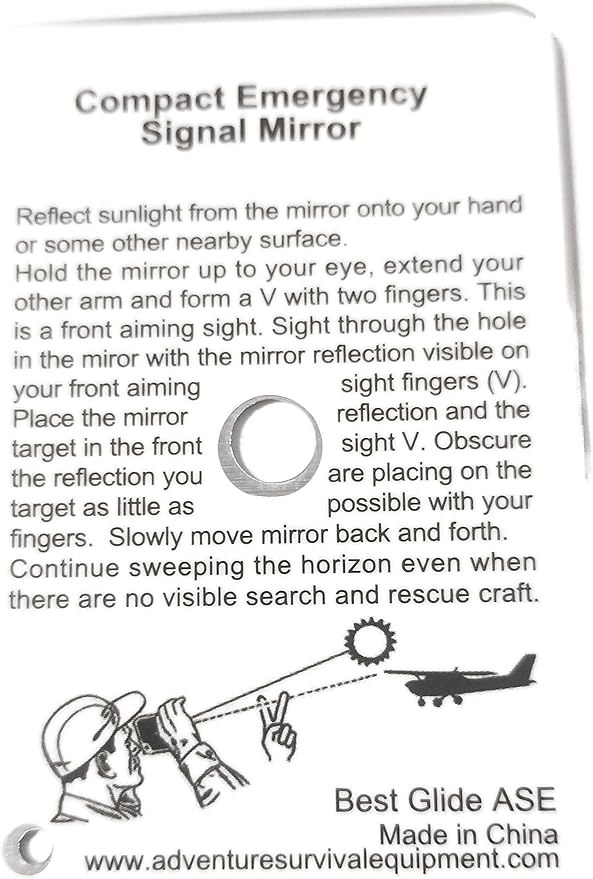 Military Grade Stainless Steel Emergency Signal Mirror