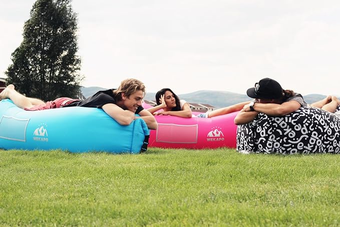 WEKAPO Inflatable Sun Lounger, Air Sofa, Hammock, Portable, Waterproof and Leak-Proof, Ideal for Backyard, Beach, Travel, Camping, Picnics and Music Festivals
