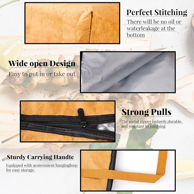 BBQ Blanket for Resting Meat-BBQ Accessories for Grilling Kit-Resting Bag for Smoked Meat-Grill Mats for Outdoor Grill Cooking Utensils Set Grilling Gifts for Men (4 Pack)