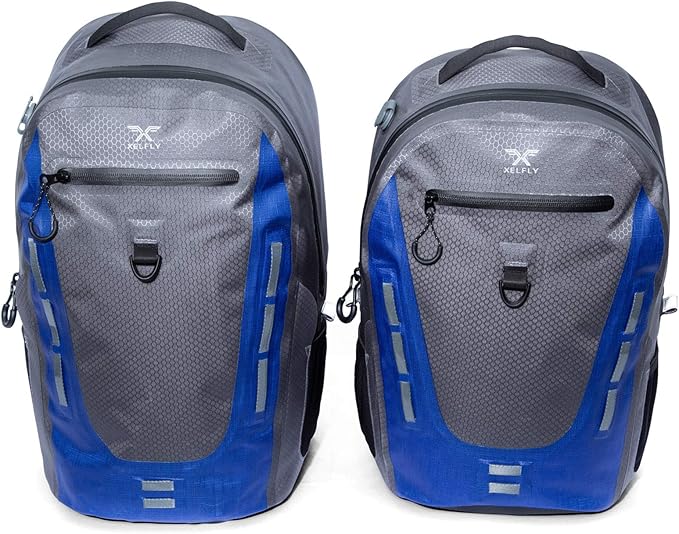 Submersipack Waterproof Backpack - Submersible, Inflatable, Floating TPU Coated Durable Nylon Dry Bag with Airtight Zipper for Kayak, Fishing, Boating, Hiking, Paddle Board (Deep Blue, 25L)