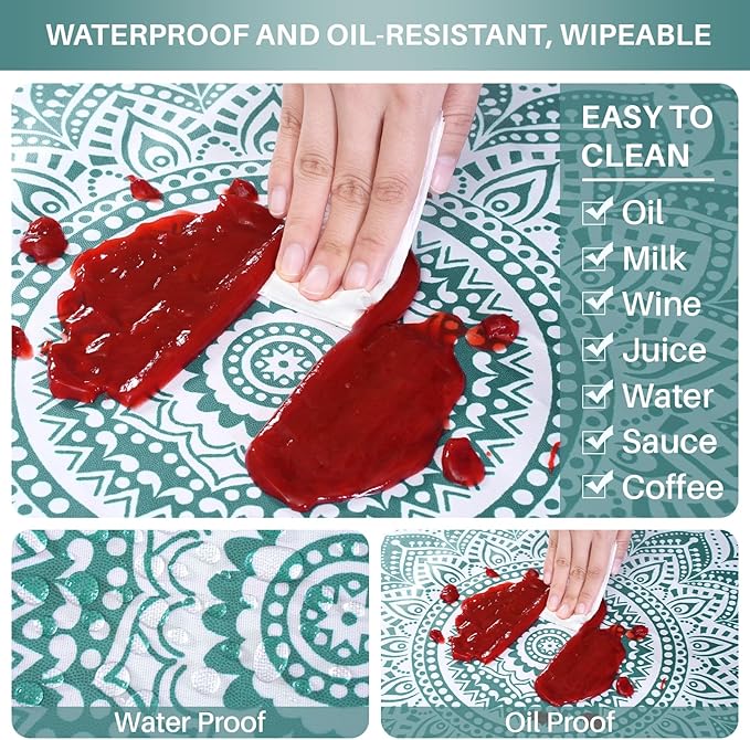 Fitted 6Ft Picnic Table Cover with Chair Covers Elastic Polyester Stain Resistant Reusable Camping Table Cloth Patio Glamping Equipment Hiking Rv Outdoor Necessities Gifts for Grandma Grandpa