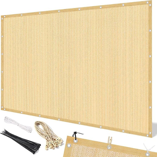 Artpuch 90% Sun Shade Cloth, 10 x 12 FT Pergola Shade Cover Canopy with Grommets, Sun Screen Fabric Tarp for Patio, Outdoor, Garden, Backyard, Wheat