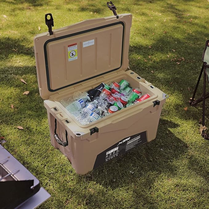 Xspec 60 Qt XL Roto Molded High Performance Camping Cooler Ice Chest | Extra Large Pro Tough Durable Outdoor Overland Rotomolded Hard Cooler