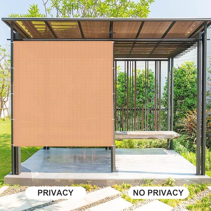 Cool Area Sun Shade Cloth with Grommets 4×10 FT Shade Panel Shade Tarp Screen Fabic for Outdoor Patio Pergola Cover Deck Garden, Peach Fuzz (Customized)