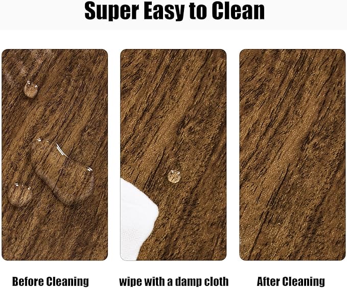 LUSHVIDA Round Waterproof Table Cover Elastic Vinyl Fitted Tablecloth Elastic Edged Plastic Table Cover (Pine, Best for Up to 36"-44" Round)