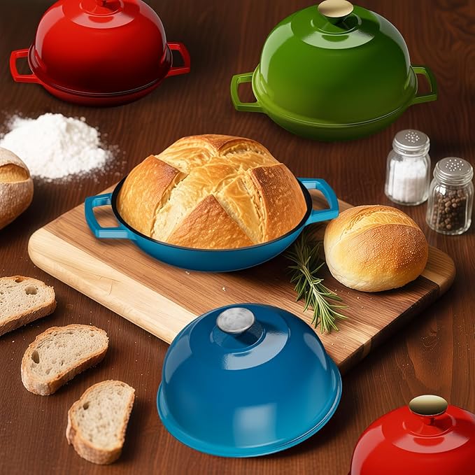 YUTANN Enameled Cast Iron Dutch Oven, 5 QT Nonstick Dutch Oven, Titanium Nonstick Coating, Ideal for Bread Baking/Braising/Roasting, Oven, Gas Stove and Stovetop Safe, Safe Material & Easy to Clean