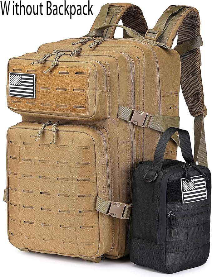 ATBP Tactical Cooler Bag Molle Pouch Fit for Militray Backpack Insulated Soft Cooler Travel Case 6 Cans Cooler Holds for Hiking Camping with 3 Ice Packs