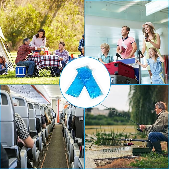 YOUSHARES Ice Packs - Reusable Freezer Packs Instant Hot Or Cold Gel Pack Suitable for Insulin Cool Storage Bag （2 TSA Approved Ice Packs）