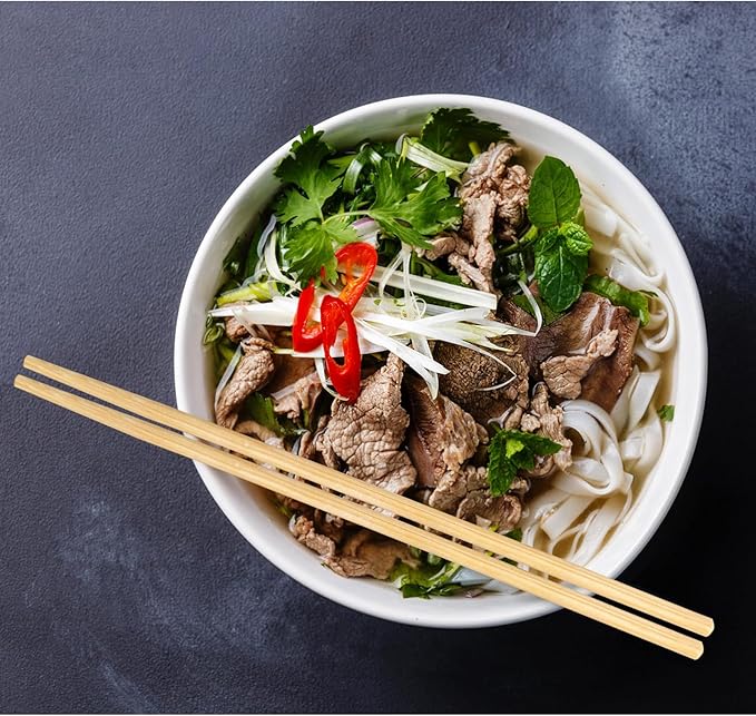 Disposable Bamboo Chopsticks (Approx.100 sets),Japanese Chopsticks,9.25'' Long Chopsticks Disposable,Individually Full Kraft Paper Wrapped Chinese Chopsticks