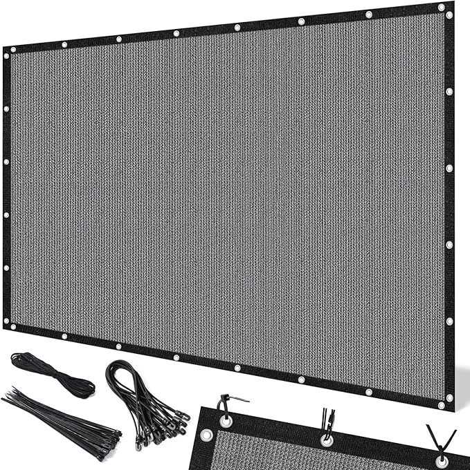 Artpuch 90% Sun Shade Cloth, 10 x 12 FT Pergola Shade Cover Canopy with Grommets, Sun Screen Fabric Tarp for Patio, Outdoor, Garden, Backyard, Light Grey