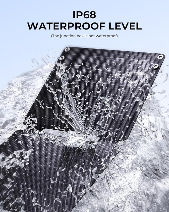 21W Solar Panel Charger BigBlue SolarPowa 20 Portable Solar Charger with USB-A/USB-C Ports, IP68 Waterproof, High-Efficiency Lightweight Foldable Solar Panels for Phones, Tablets, Camping, Backpacking