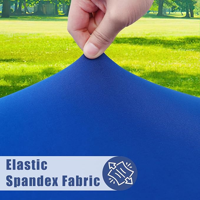 Spandex Picnic Table Cloth 2 Pack, Elastic Fitted Tablecloths for 8 Foot Rectangle Tables, Stretch Washable Patio Table Cover for Outdoor, Camping, Banquet and Parties (Blue, 30"x96")