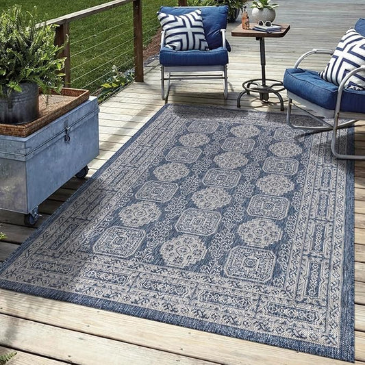 Keen Home Design Terrace Outdoor Area Rug - 6x9 Washable Indoor/Outdoor Rug for Patio, Kitchen, Balcony, Beach, Garden, Deck and Porch, Size: 6'x8'10"