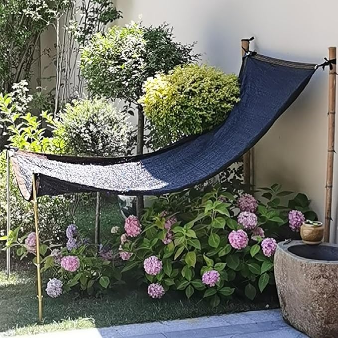 winemana 40% Black Shade Cloth, 6.6 x 6.6 FT Durable Mesh Tarp with Grommets, Resistant Garden Sun Shade Netting, Shading Antifreezing for Pergola, Greenhouse, Plants Growing, Chicken Coop