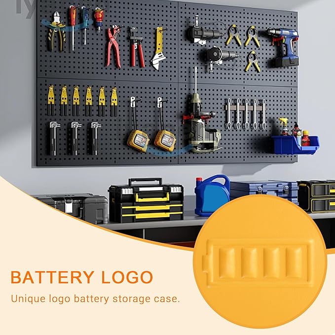 Battery Storage Case for AA AAA Button Cells, Battery Organizer Case, for 3 Batteries Variety Pack 88 Batteries Mesh Bag (Batteries Not Included) (YELLOW)