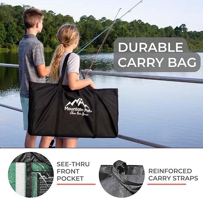 5x7 Gray Lattice RV Patio Mat w Carry Bag – Extra Thick 5mm Recycled Poly Rug – Waterproof, Reversible, Heavy-Duty – Premium Outdoor Mat Camping (Gray Lattice with Carry Bag, 5'x7')