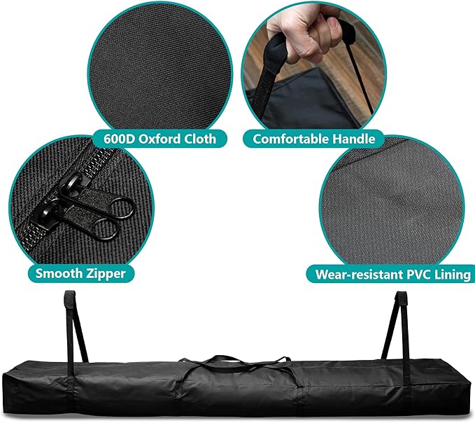 Adnee 83" L x 12" W Heavy Duty Party Tent Poles Storage Bag-600D Oxford Canopy Pole Bag with Padded Handles and Dual Zipper-Portable Long Storage Bag for Storing Event Tent Equipment Top Covers Pole