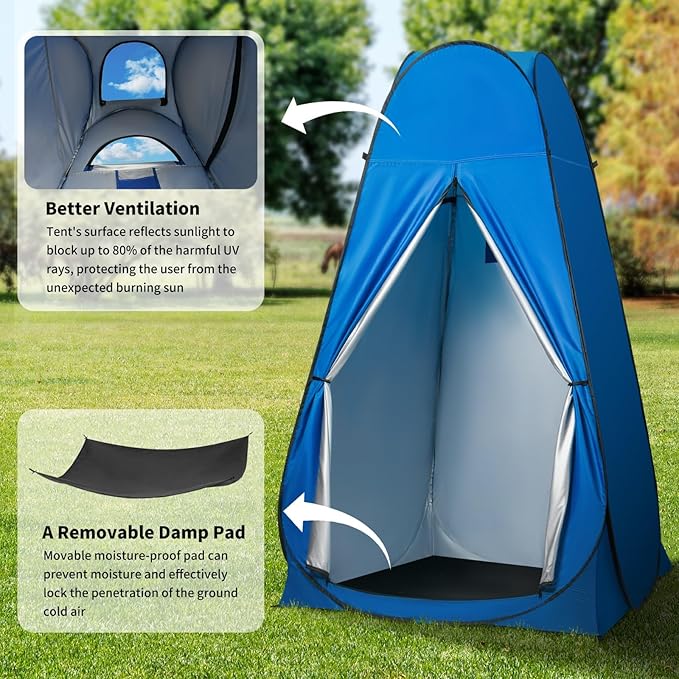 Pop Up Privacy Shower Tent, Outdoor Portable Changing Tent Camping for Camping Beach Toilet Shower Bathroom Changing Room Sun Shelter with Window with Carry Bag