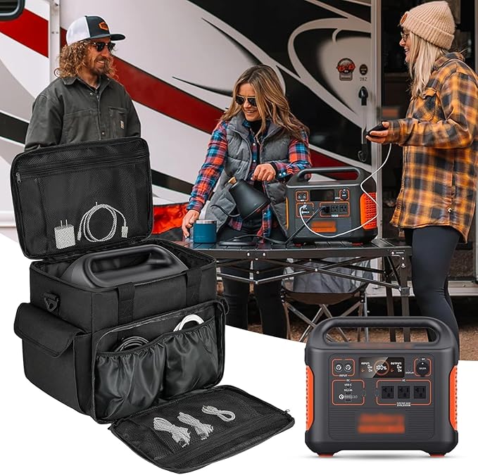 Carrying Case Compatible with Jackery Explorer 1000/ECOFLOW River Max/Bluetti EB70S/GRECELL T1000 Portable Power Station,Travel Storage Bag for Charging Cable and Accessories(Bag Only)