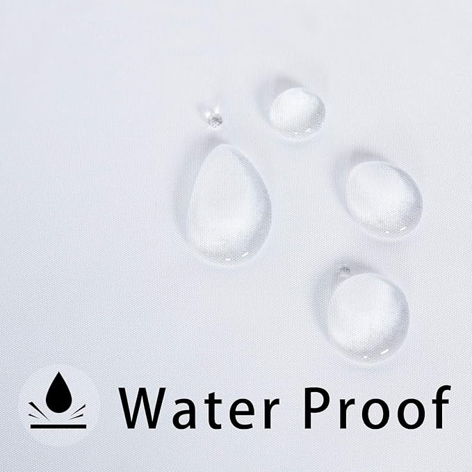 LUSHVIDA Rectangle Outdoor Tablecloth with Umbrella Hole and Zipper, 60x120 Inch White, Washable Waterproof Table Cloth Spill Proof Wrinkle Free Table Cover for Patio Spring Summer Picnic BBQS