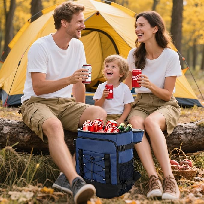 Cooler Backpack - 40 Cans Insulated Backpack Cooler for Men & Women, Portable 2 Leak Proof Compartments Coolers Bag for Beach Travel Picnic Lunch Hiking BBQ Camping - MIYCOO