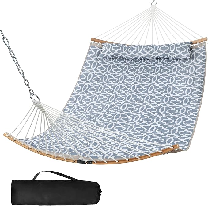 SUNCREAT Tree Hammocks for Outside, Portable Hammocks with Carrying Bag, Gray Pattern